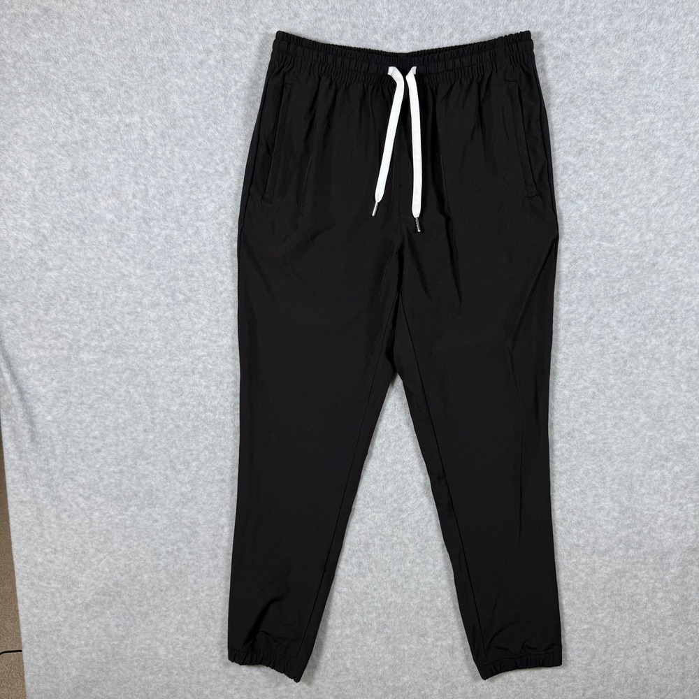 Cove USA Mens Large Black Performance Joggers Athletic Pants Drawstring 30x29
